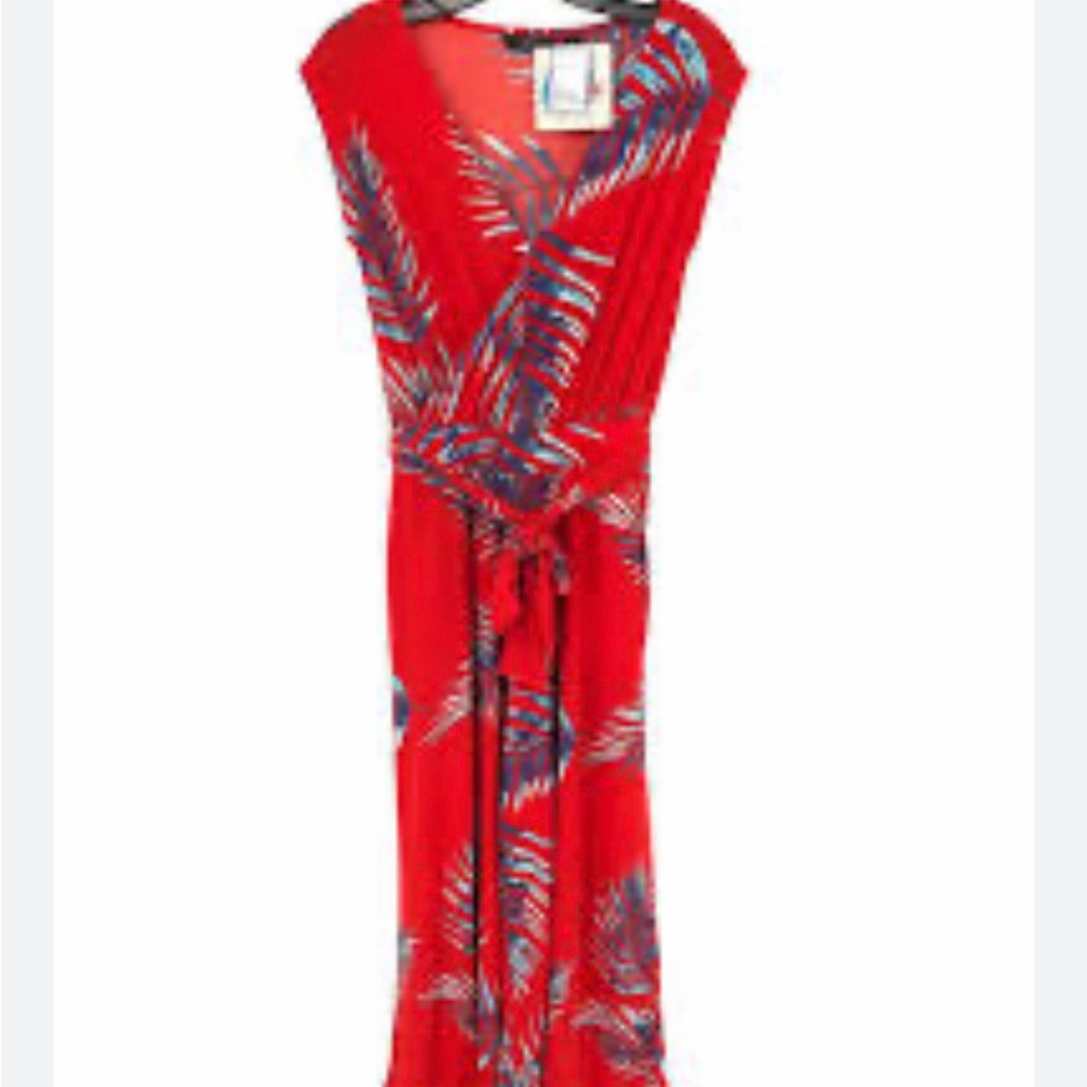 Tropical Red Sleeveless Jumpsuit